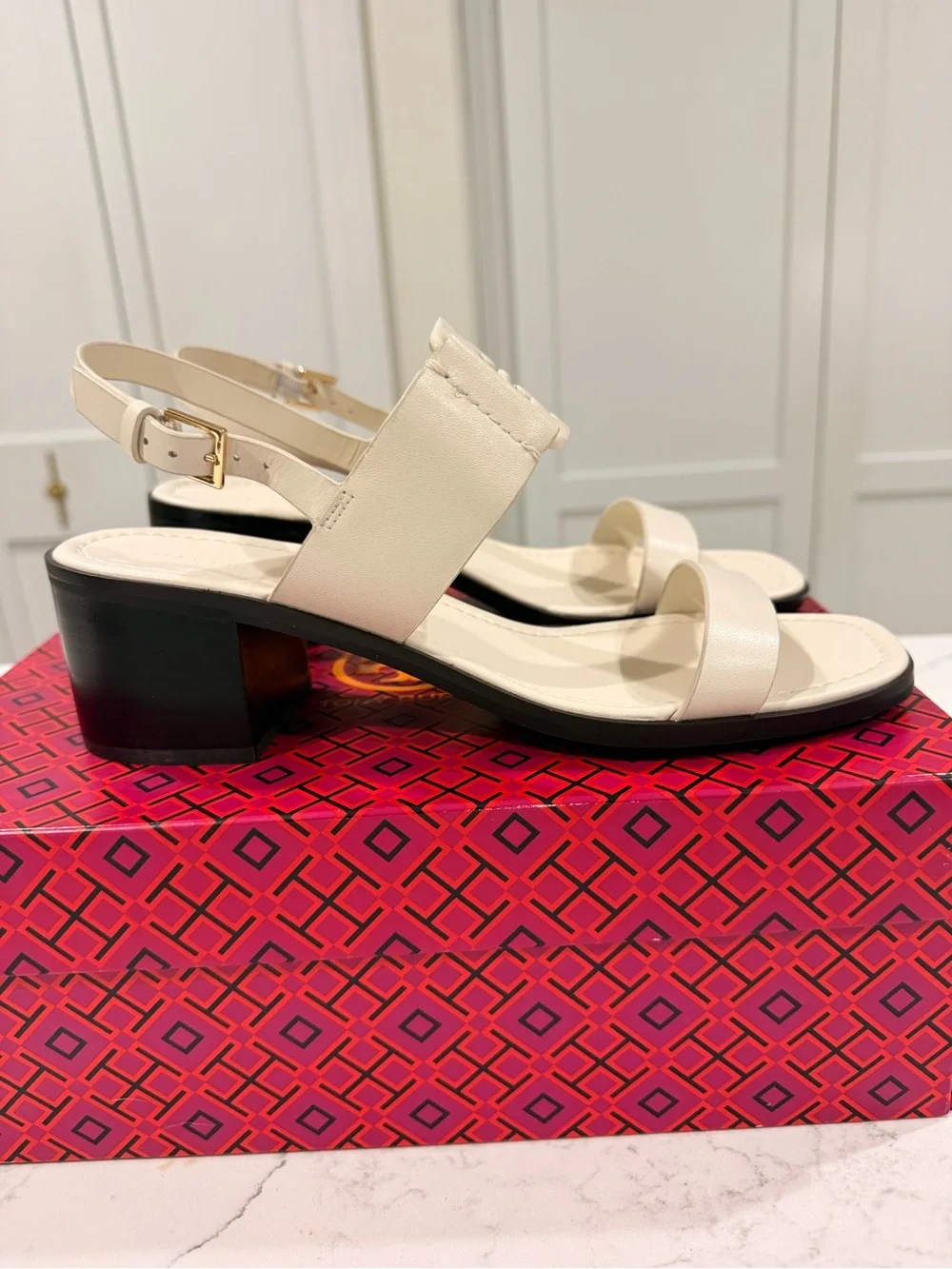 Tory Burch Georgia 55mm sandal light cream sz 9